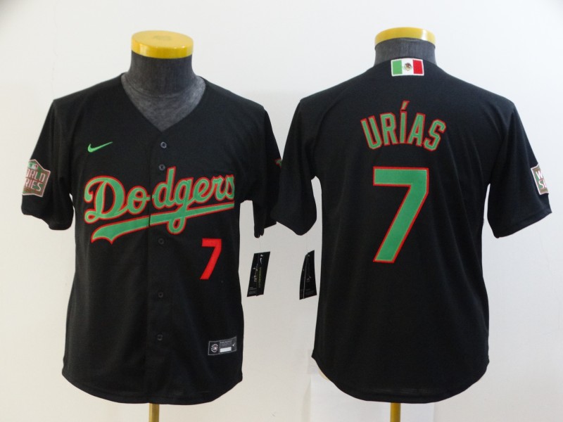 2021 Youth Los Angeles Dodgers #7 Urias Black Game 2021 Nike MLB Jersey->baltimore orioles->MLB Jersey
